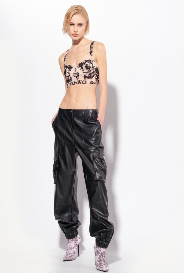 Pantaloni pelle pinko sale
