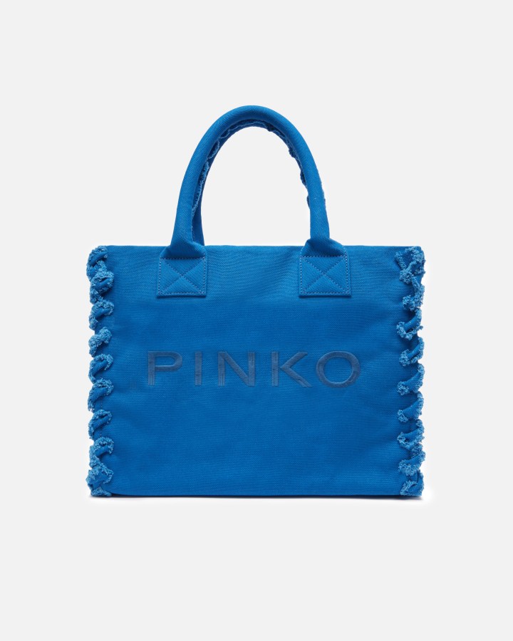トートバッグ PINKO Woman Tote bags  Blue 100782A1WQ F59Q PINKO logo-patch Tote Bag | Blue | FARFETCH